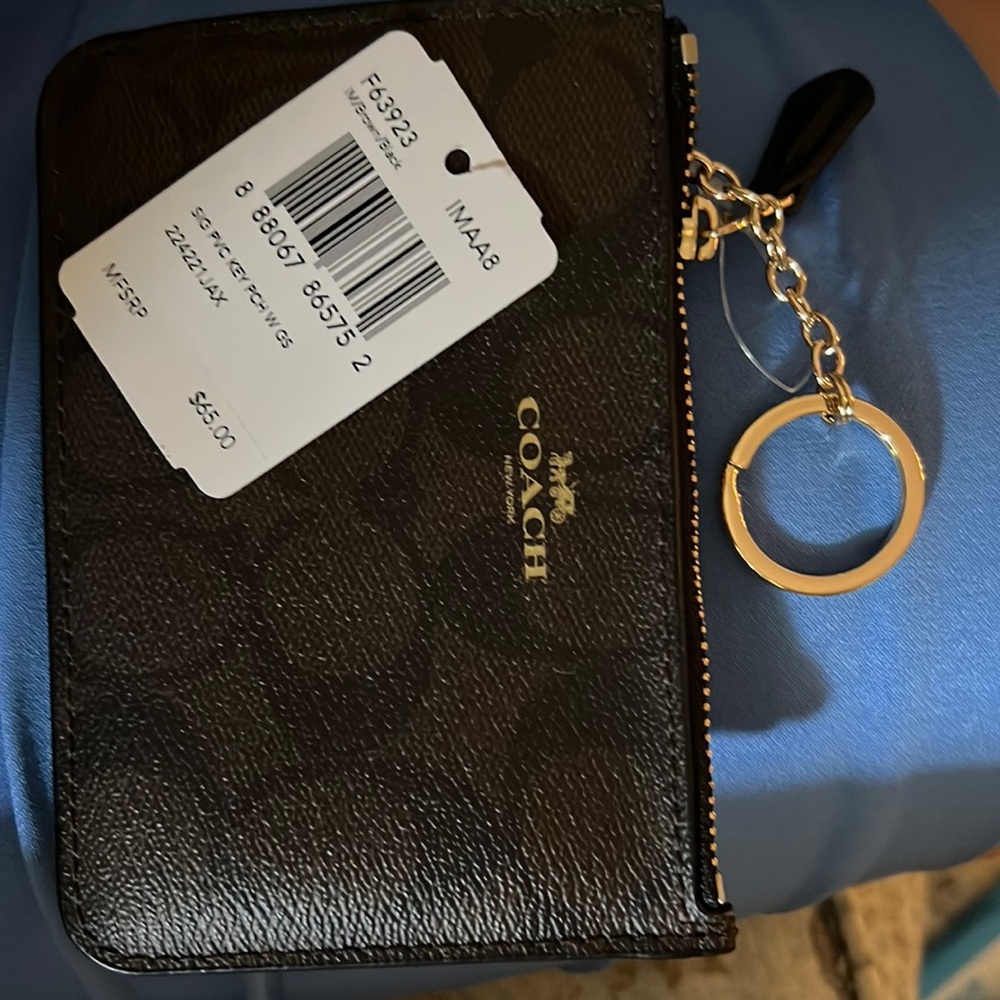 Coach keychain zippered pocket nwt